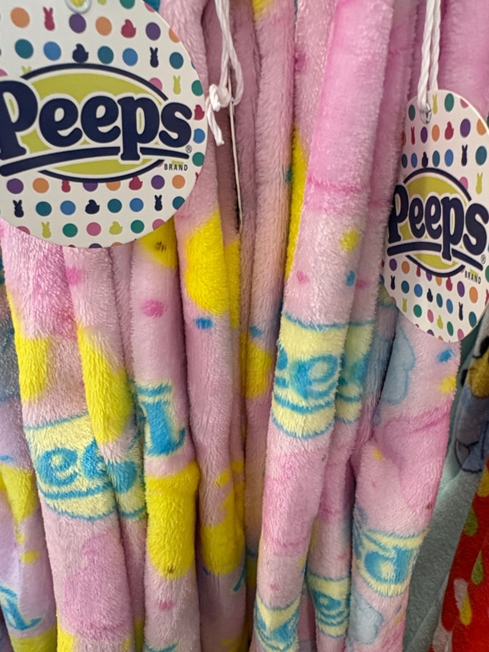 🐥 Lot of 3 oversized Plush Peeps Easter Blanket 50x70- 3 different ones